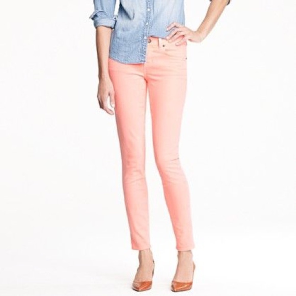 J.Crew Toothpick Neon Persimmon Jean